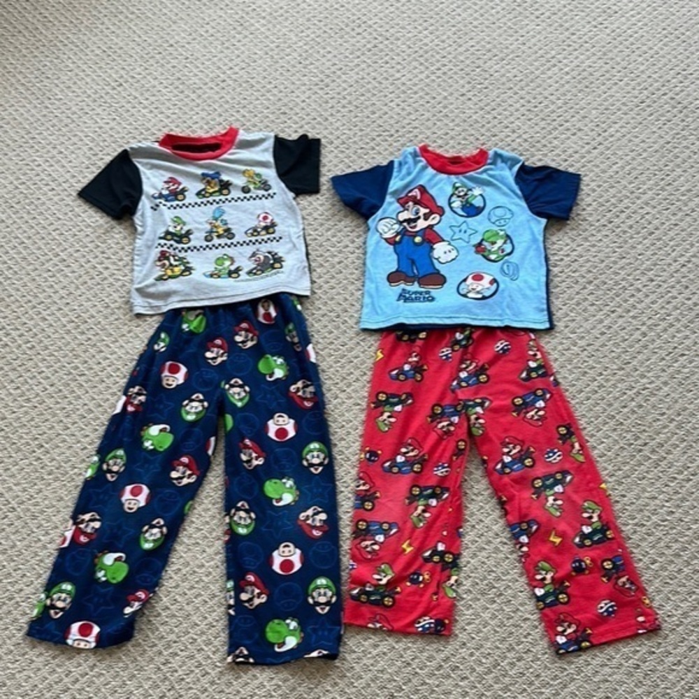Mariokart Nintendo Blue and Red Pajama Sets Vibrant and Playful